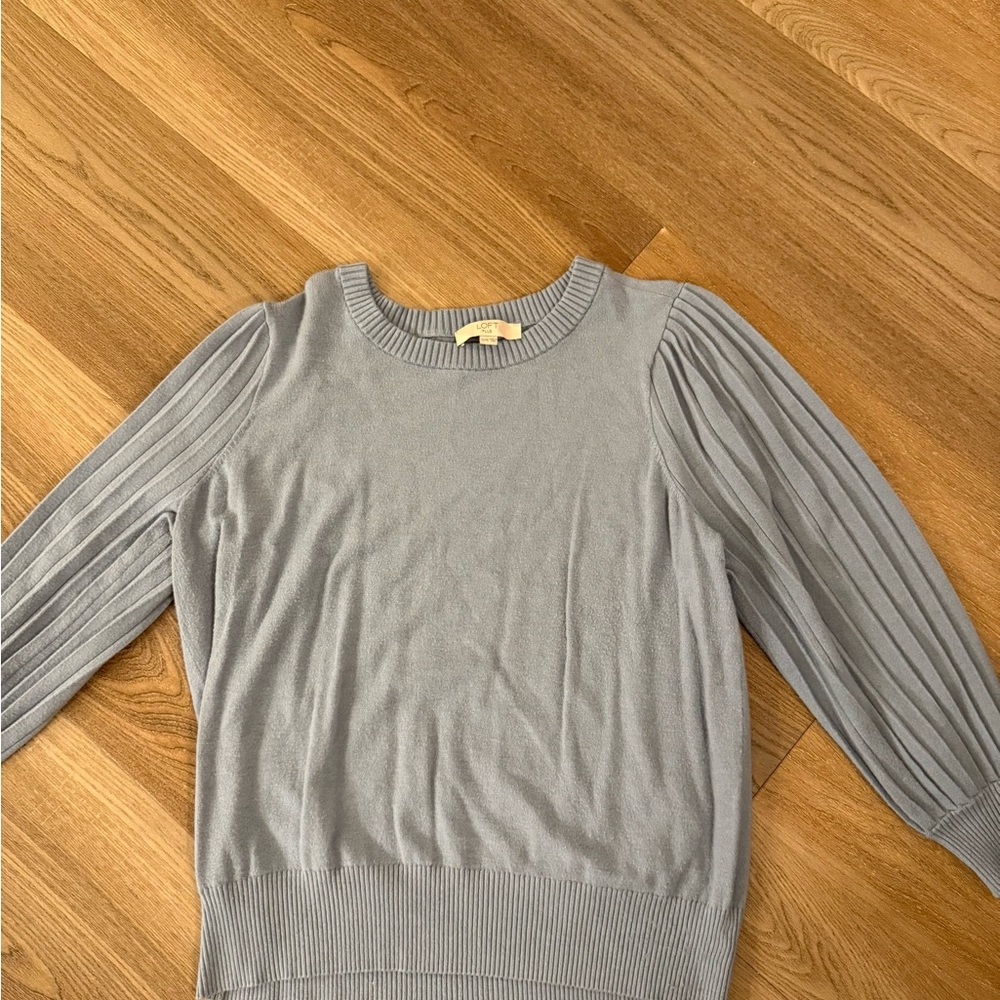 Blue Ribbed Sweater